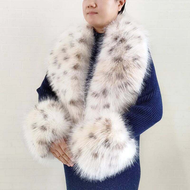 Shawl Wrap Winter - Large Women Faux Fox Fur Scarf