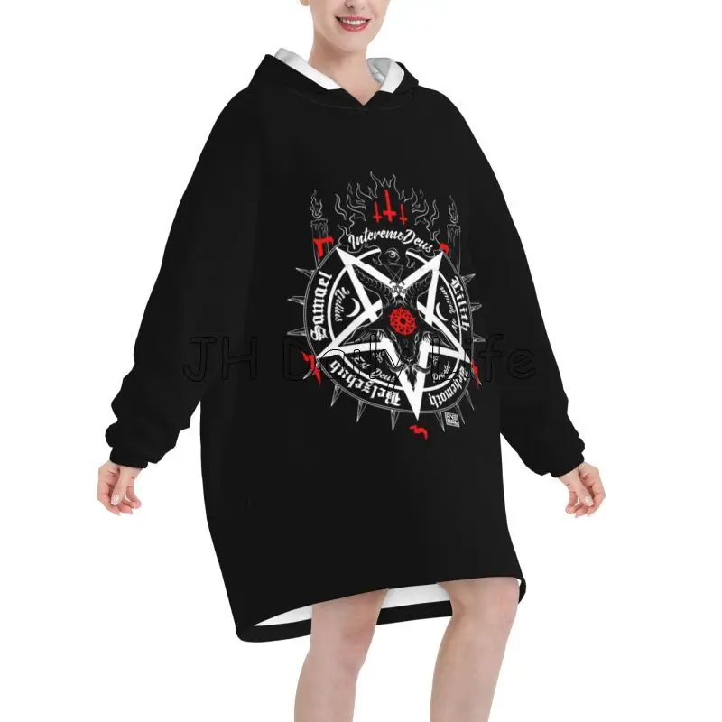 Black Satan Skull Dead Head My - Sherpa Hoodie Fleece recension och pris