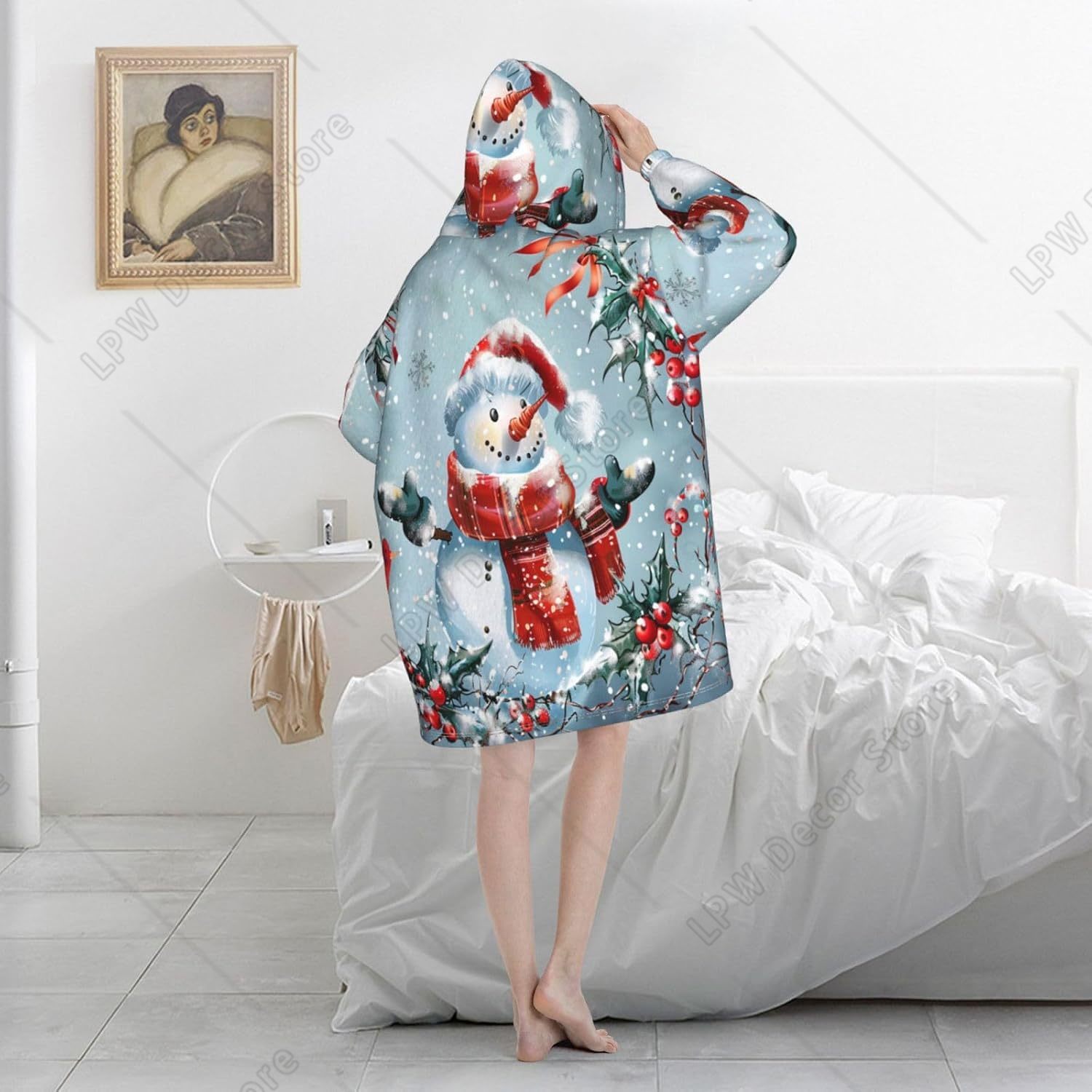 Christmas Snowman Wearable Bla - Sherpa Hoodie Fleece recension och pris