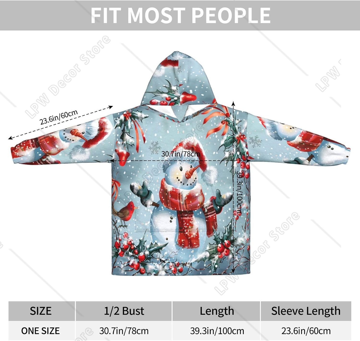 Christmas Snowman Wearable Bla - Sherpa Hoodie Fleece recension och pris