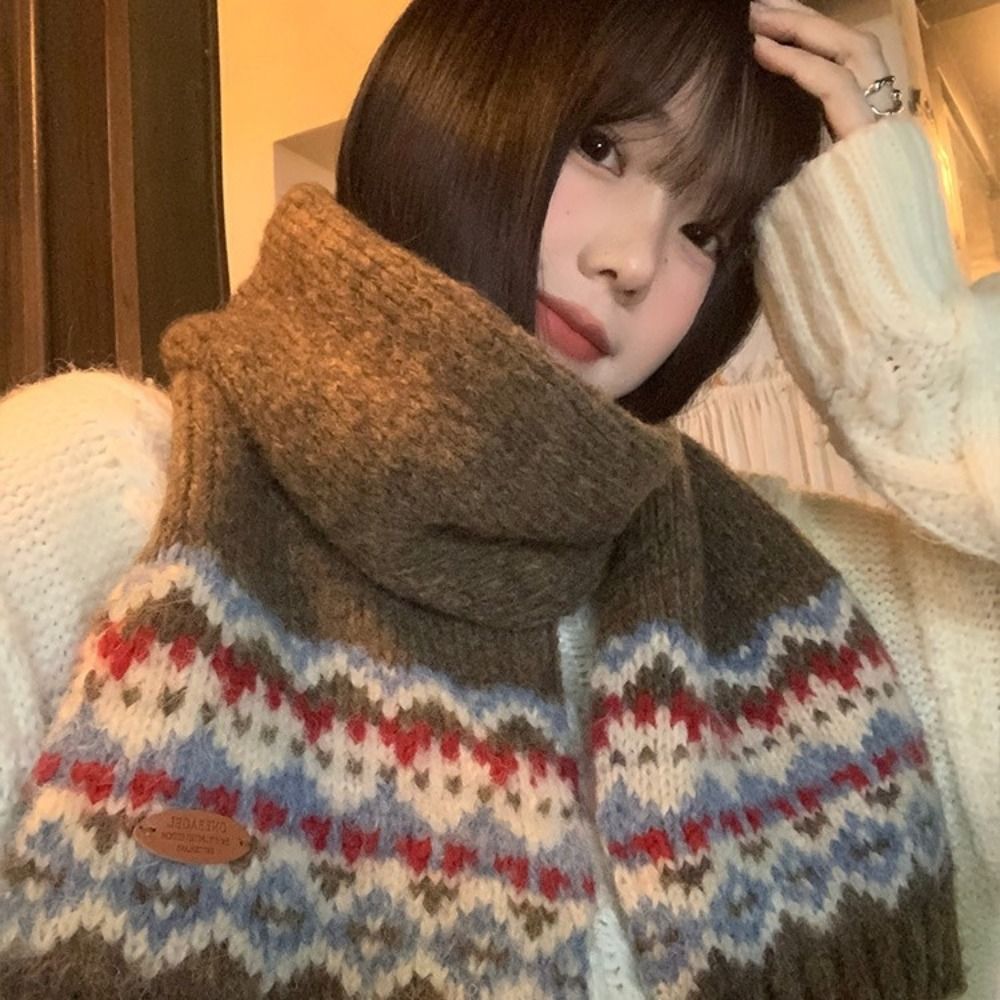 Classic Wool Jacquard Knitted  - Wool Scarf Men recension och pris