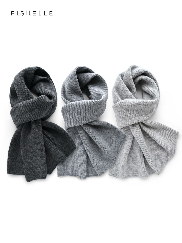 Gray solid color cashmere scar - Wool Scarf Men recension och pris