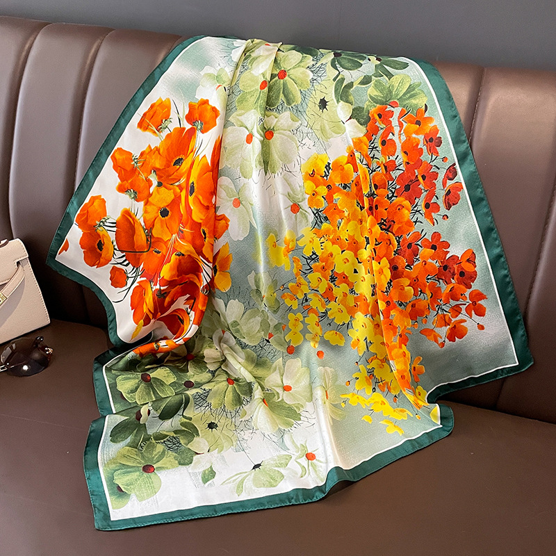 70x70cm Silk Scarf Square For  - Shawl Wrap Winter recension och pris