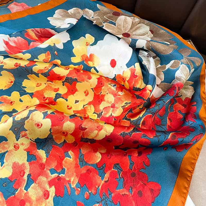 70x70cm Silk Scarf Square For  - Shawl Wrap Winter recension och pris