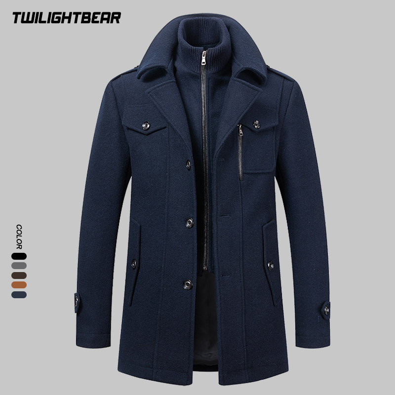Winter Men's Wool Coat Oversiz - Wool Coat Peacoat recension och pris