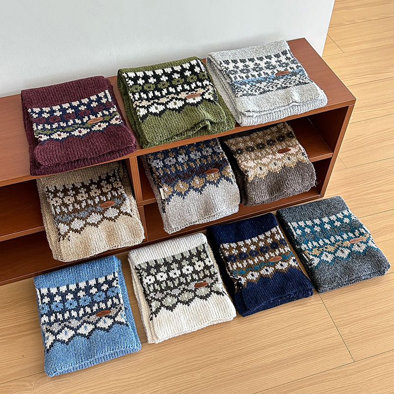 jacquard knitting scarf for wo - Wool Scarf Men recension och pris