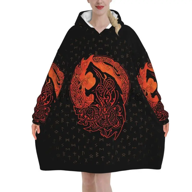Viking Wolf Knot Fenrir Wearab - Sherpa Hoodie Fleece recension och pris