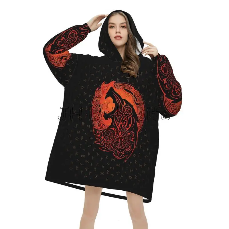 Viking Wolf Knot Fenrir Wearab - Sherpa Hoodie Fleece recension och pris