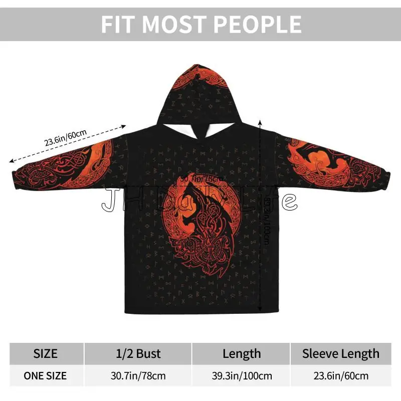 Viking Wolf Knot Fenrir Wearab - Sherpa Hoodie Fleece recension och pris
