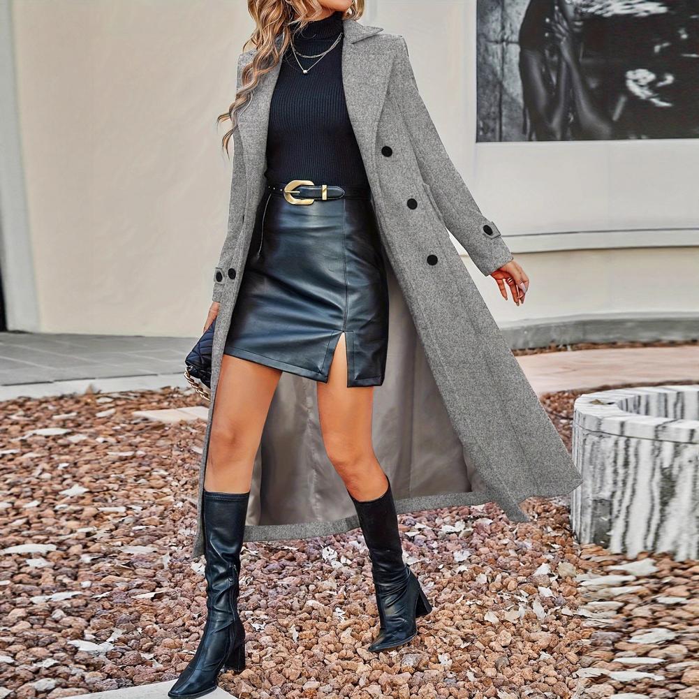Autumn Coat Women's Long Wool  - Wool Coat Peacoat recension och pris
